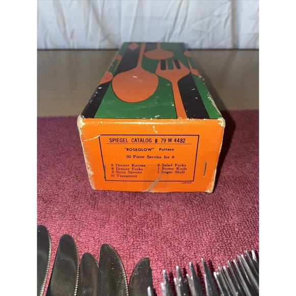 Spiegel Flatware “Roseglow” Pattern 50 Piece Service For 8 - See Notes - Picture 6 of 6